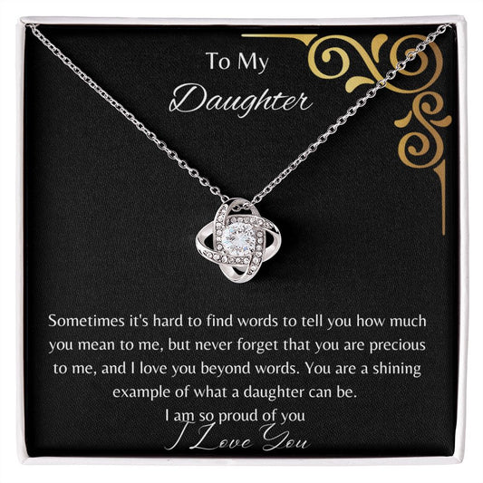 To My Daughter- Love Knot Necklace